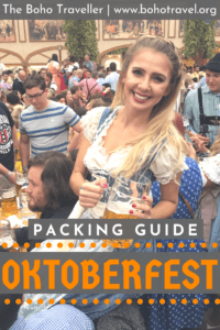 girl drinking beer at oktoberfest packing guide