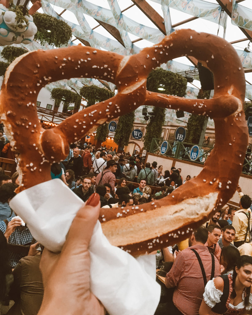 A giant pretzel at Oktoberfest. 