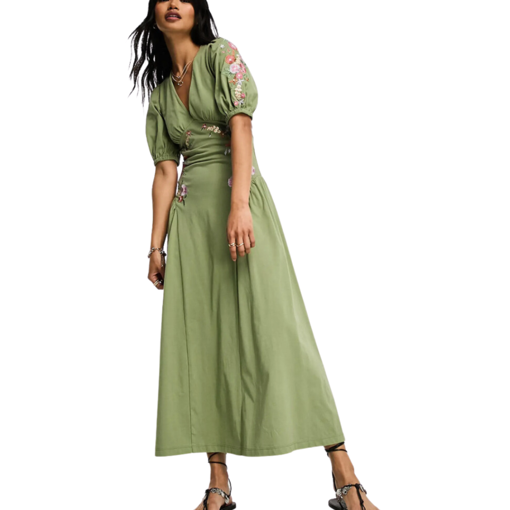 cute green embroidered dress to pack for italy