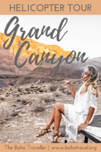 girl drinking champagne in grand canyon