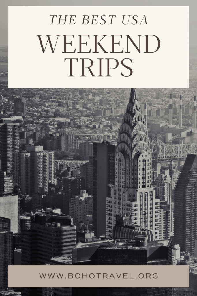 Experience the charm of Weekend Trips in the USA with our curated guide! Uncover coastal havens and mountain retreats, ideal for rejuvenating short breaks. Whether you crave the serenity of nature, the allure of history, or the vibrancy of city vibes, pack your bags and embark on an unforgettable adventure just a drive or flight away. Explore the best of the USA, creating memories that will last a lifetime!