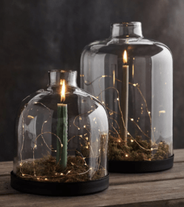 autumn home decor glass tapered candle holders