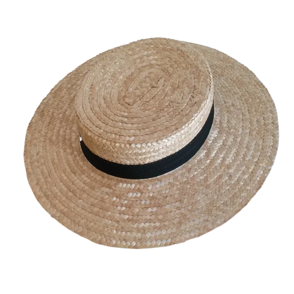 classic black boater travel hat
