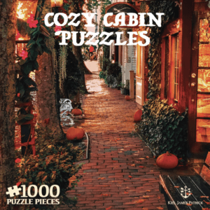cozy cabin fall themed puzzle