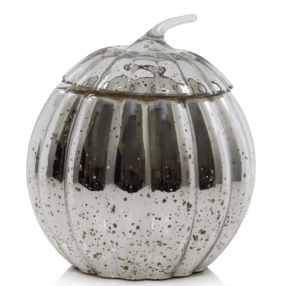 halloween home decor silver pumpkin jar