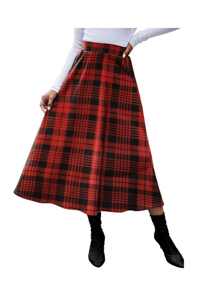 Amazon Tartan Midi Skirt