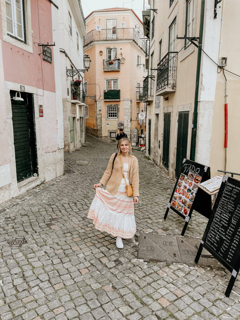 A girl exploring the city of Lisbon, Portugal. 