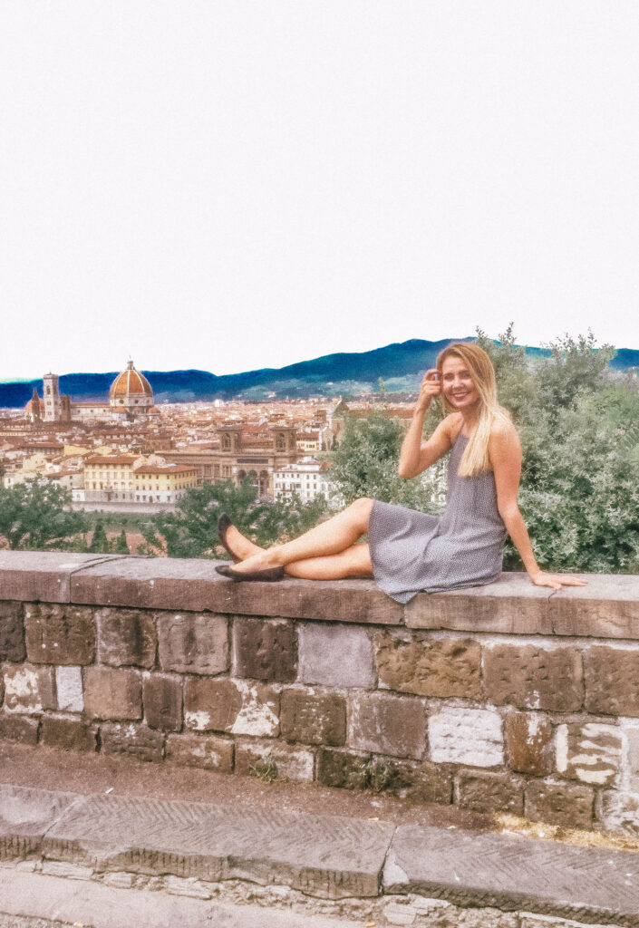 Girl in Piazzale Michelangelo in Florence, Italy