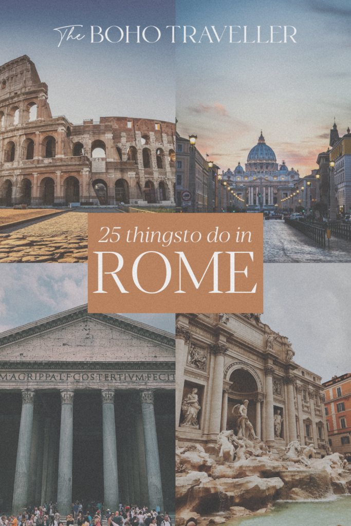 Discover the best things to do in Rome! From iconic landmarks like the Colosseum and Vatican to hidden gems and culinary delights, explore our top 25 activities for an unforgettable Roman adventure. Plan your trip with insider tips and must-see attractions. 
