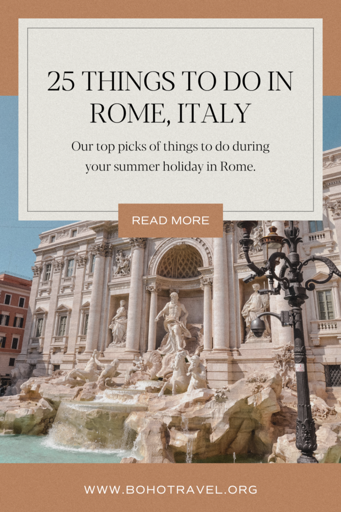 Discover the best things to do in Rome! From iconic landmarks like the Colosseum and Vatican to hidden gems and culinary delights, explore our top 25 activities for an unforgettable Roman adventure. Plan your trip with insider tips and must-see attractions