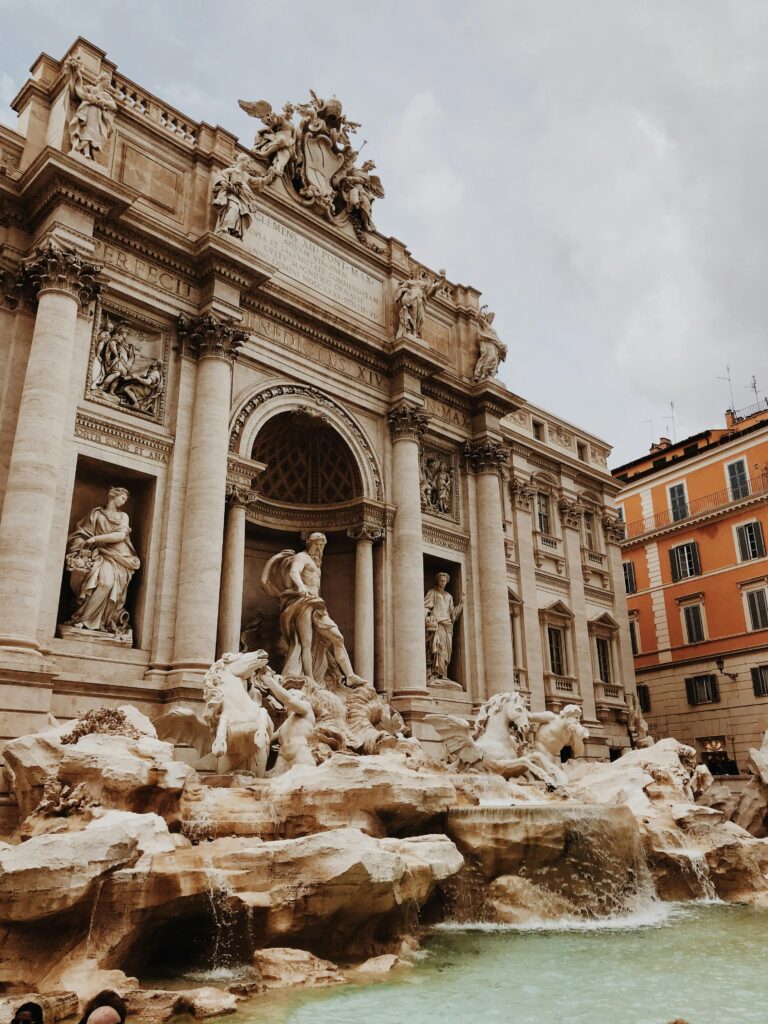 The Trevi Fountain in Rome, Italy.